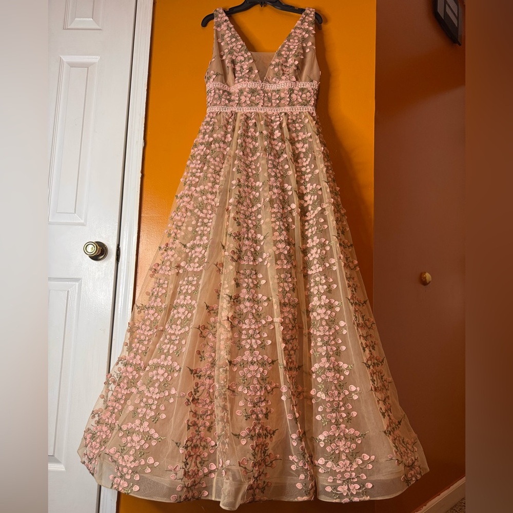 NWOT Bronx and Banco Megan Lace Maxi Dress /Gown in Rose. US Size XS - Picture 14 of 17